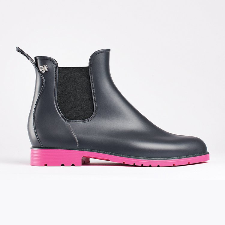 Bottes De Pluie MéDUSE Jumpy Anthracite/Fuchsia Femme | GLY-40729908